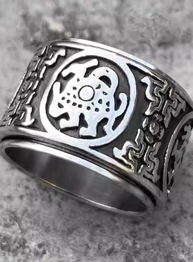 朋克风龙钛钢四大神兽男士戒指