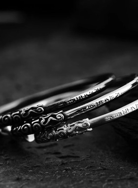 孙悟空民族风饰品钛钢金箍棒手镯个性男女时尚开口可调节潮牌手环