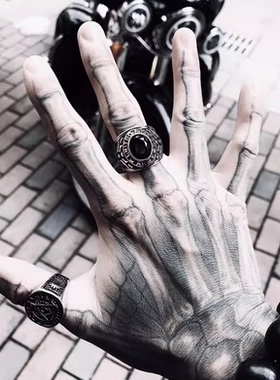 紧箍咒男士嘻哈风夸张钛钢戒指