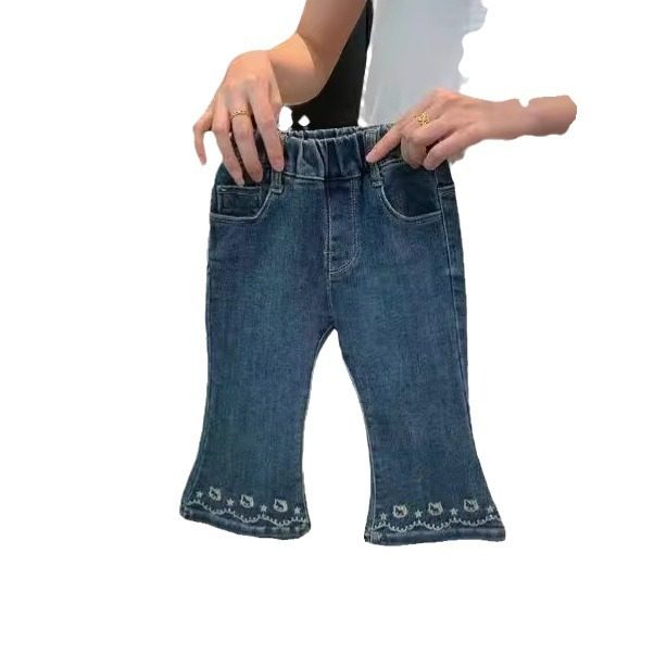 MEYERSHAM女童裤子秋装2025新款洋气小童女宝宝百搭牛仔喇叭裤,淘宝优惠券,粉丝福利购,淘宝优惠卷