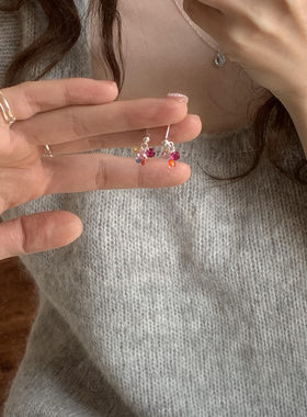 多巴胺甜美森系彩色串珠耳环