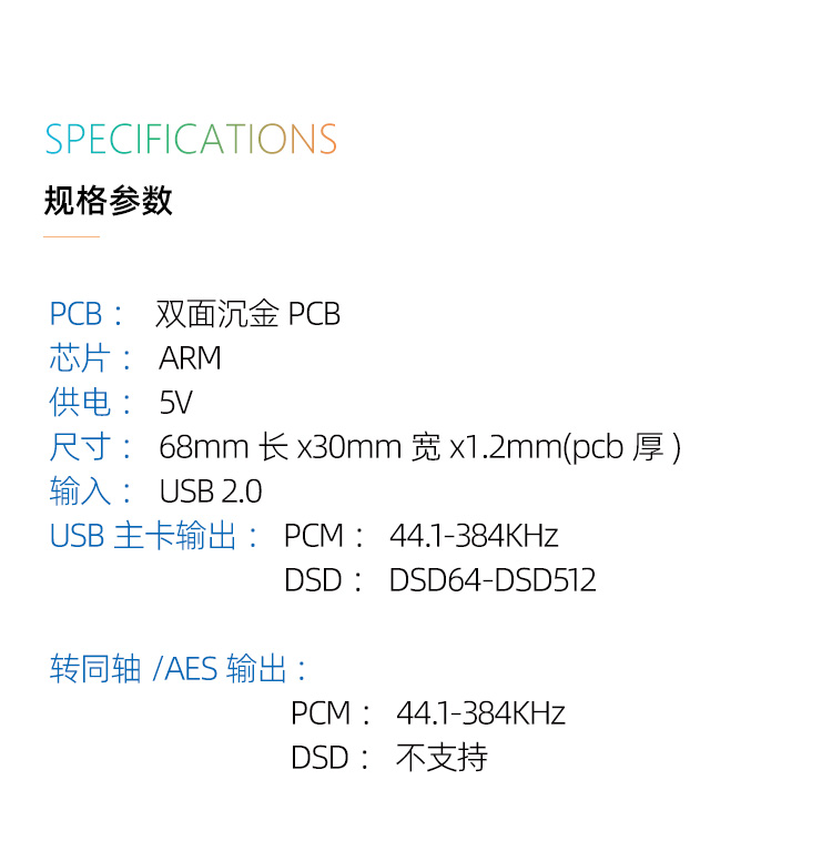 Amanero 国产USB数字界面 音频声卡I2S输出 PCM384K DSD256  XMOS - 图0