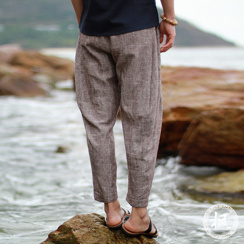 mens tapered linen pants