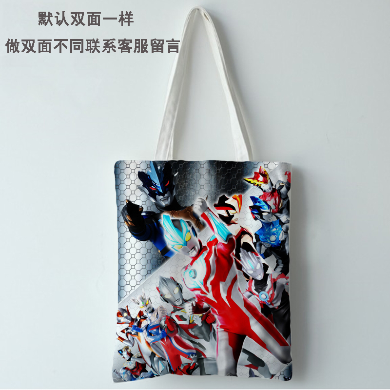 奥特曼帆布包泽塔迪迦赛罗男单肩包儿童补习袋小学生大容量手提袋 - 图1