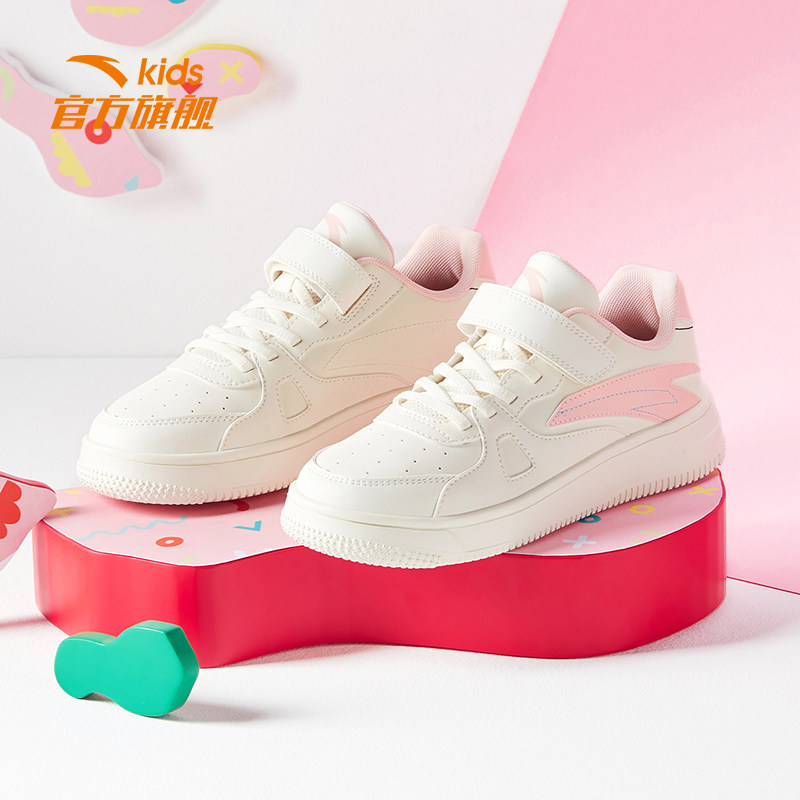 安踏儿童春秋2022新款女童小白鞋 anta安踏童装板鞋