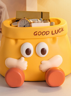 创意摆件仿纸袋树脂杂物整理玄关收纳装饰 家居茶几客厅桌面摆件