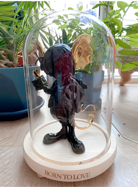 适用华晨宇粉丝小爱鼠Marsper火星鼠潮玩人偶手办专用防尘玻璃罩