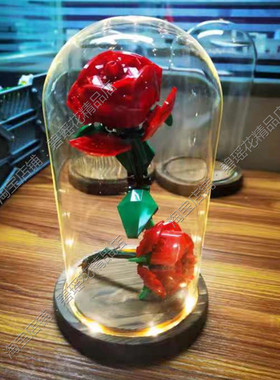 乐高玫瑰花郁金香配套积木礼物