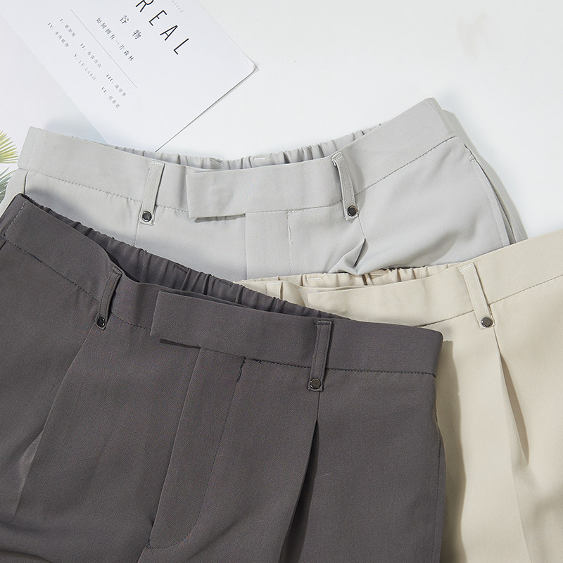 西裤男直筒宽松九分裤子雅痞休闲裤 艾诗祺男装西裤