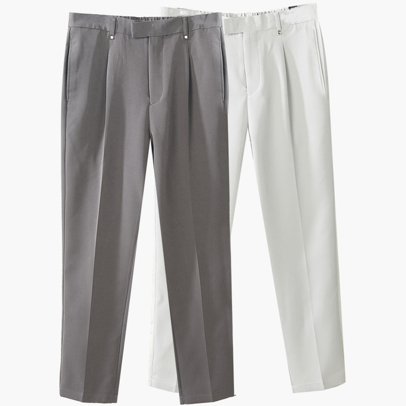 西裤男直筒宽松九分裤子雅痞休闲裤 艾诗祺男装西裤