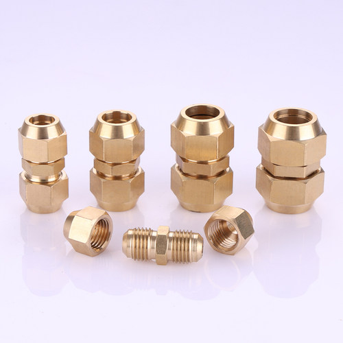 铜双头扩口直接等径直通6/8/10/12mm空调制冷铜管接头喇叭口配件 - 图2