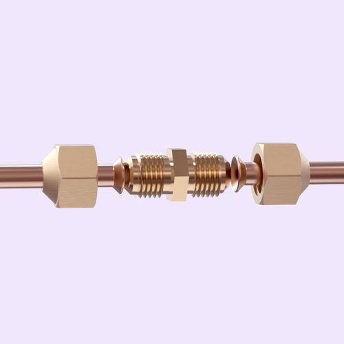 铜双头扩口直接等径直通6/8/10/12mm空调制冷铜管接头喇叭口配件 - 图3