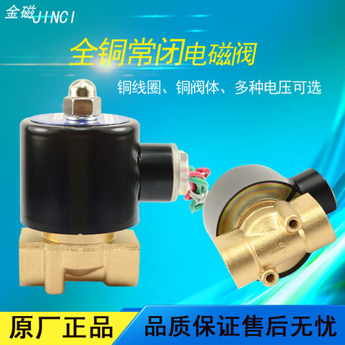 常闭电磁阀 水阀 气阀 3分小体 2w-040-10 AC220V DC24V 金磁正品 - 图0