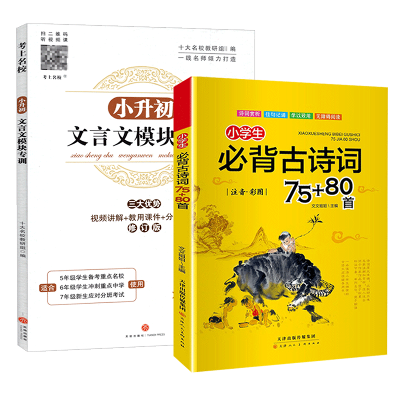 新版小升初文言文模块专训小学生古诗词75+80首 小学五六年级文言文阅读与训练走进名校语文阅读理解专项训练书古诗文诵读国学经典 - 图3