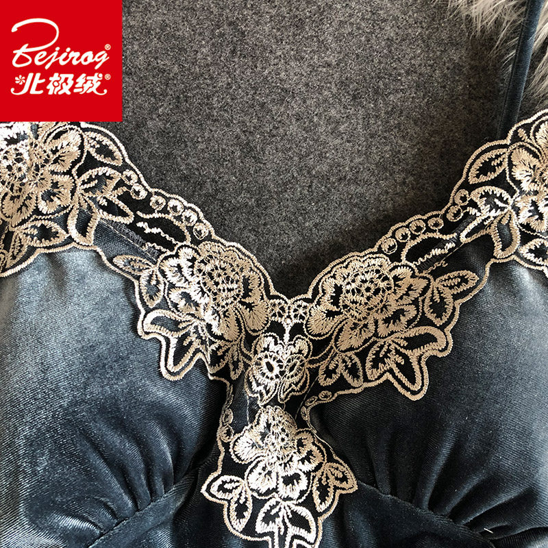 性感四件套睡袍长袖套装金丝绒睡衣 北极绒百盈睡衣/家居服套装