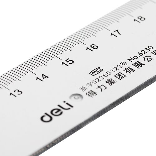 得力文具30cm直尺透明直尺30厘米塑料直尺30公分直尺 尺子6230 D06 - 图1