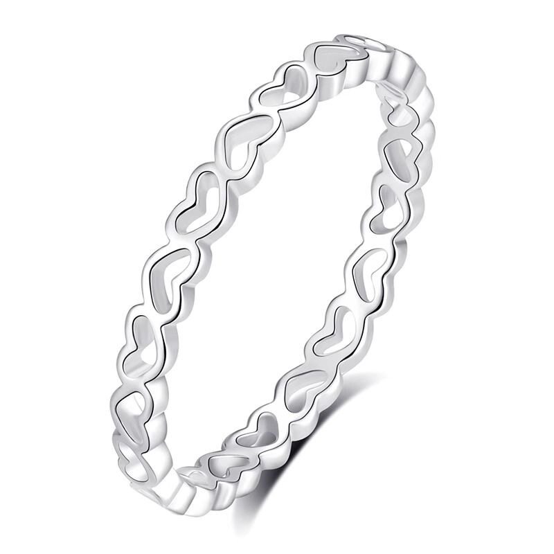 990 solid silver ring women's love index finger ring