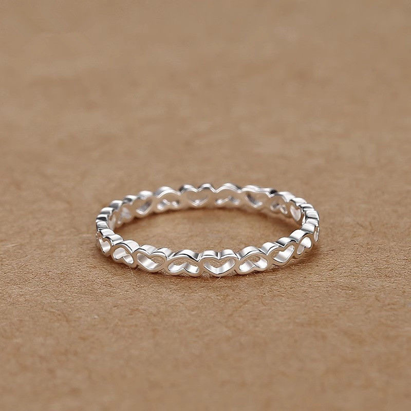 990 solid silver ring women's love index finger ring