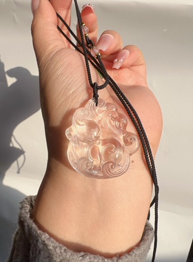 天然白水晶狐狸吊坠女毛衣水晶项链精致百搭礼物女