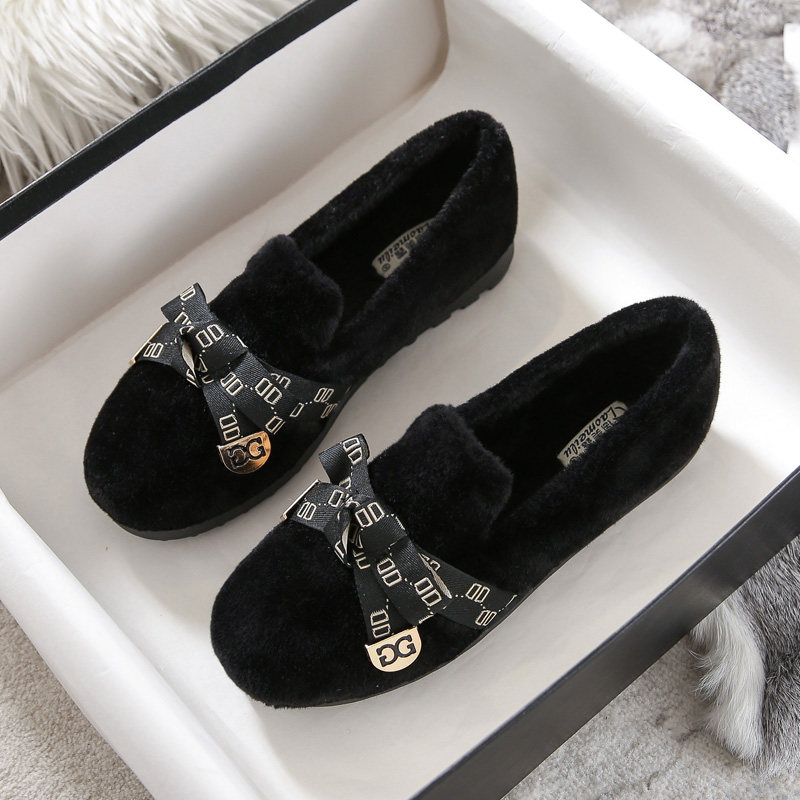 毛毛鞋女秋冬外穿厚底豆豆鞋女加绒保暖兔毛奶奶鞋棉鞋大码41到43,淘宝优惠券,粉丝福利购,淘宝优惠卷