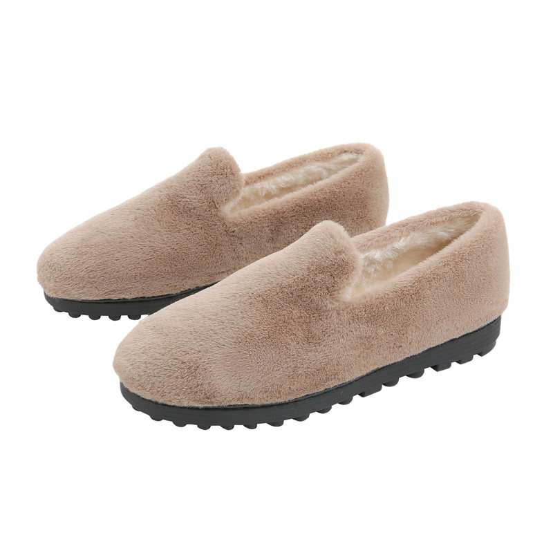 毛毛鞋女秋冬外穿厚底豆豆鞋女加绒保暖兔毛奶奶鞋棉鞋大码41到43,淘宝优惠券,粉丝福利购,淘宝优惠卷