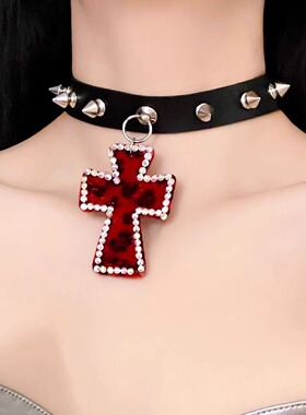 复古甜酷少女十字架choker项圈