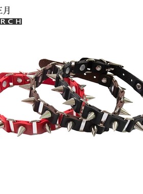 pu皮质暗黑风禁欲朋克项圈男女