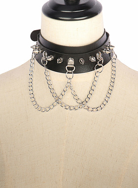 男项圈m嘻哈朋克摇滚pu皮