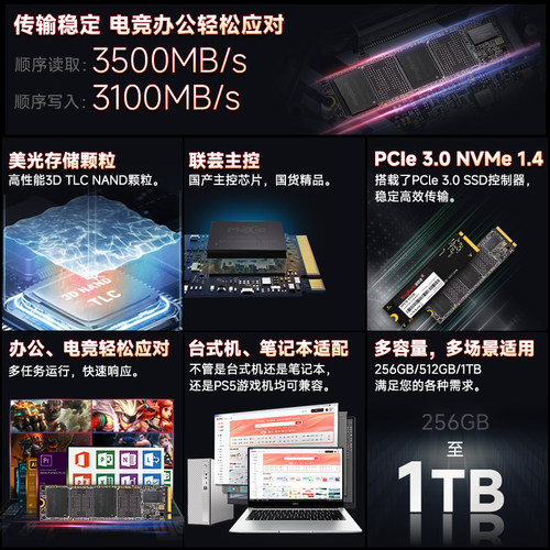 金百达 KP260/KP270 SSD 1TB 台式机笔记本电脑固态硬盘 m.2 - 图0