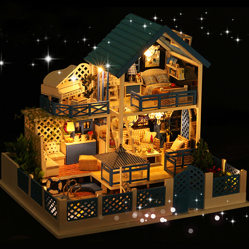 diy别墅爱琴海手工制作女模型玩具 那家小屋建筑/DIY小屋/拼装模型