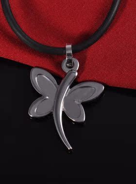 梦克拉钨金吊坠 化蝶 乌金女士蝴蝶结吊坠