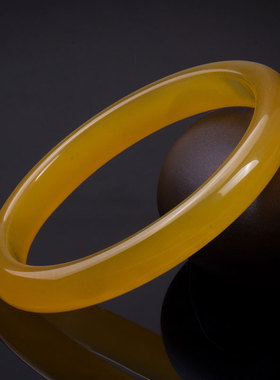 鸡油黄玛瑙冰透玉髓手镯