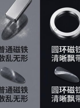 新款飘带磁铁空心圆环强磁力多功能猫眼甲油胶专用吸铁石美甲工具