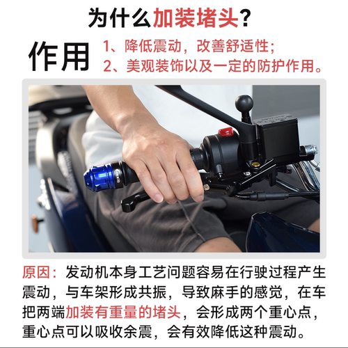 适用本田佛沙FORZA300/250 NSS350改装手把堵头 铝合金车把平衡块 - 图0