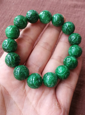 手链缅甸雕花如意干青铁龙生阳