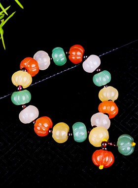 女款金丝玉南瓜珠手链