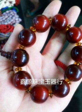 天然西藏牦牛角血丝手