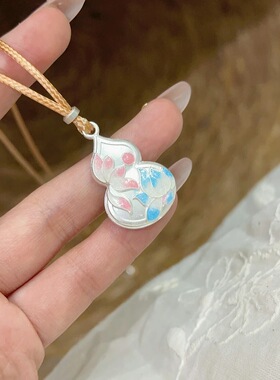 锦鲤春华立体雕刻珐琅彩荷花葫芦项链女轻奢长款毛衣链吊坠配饰女