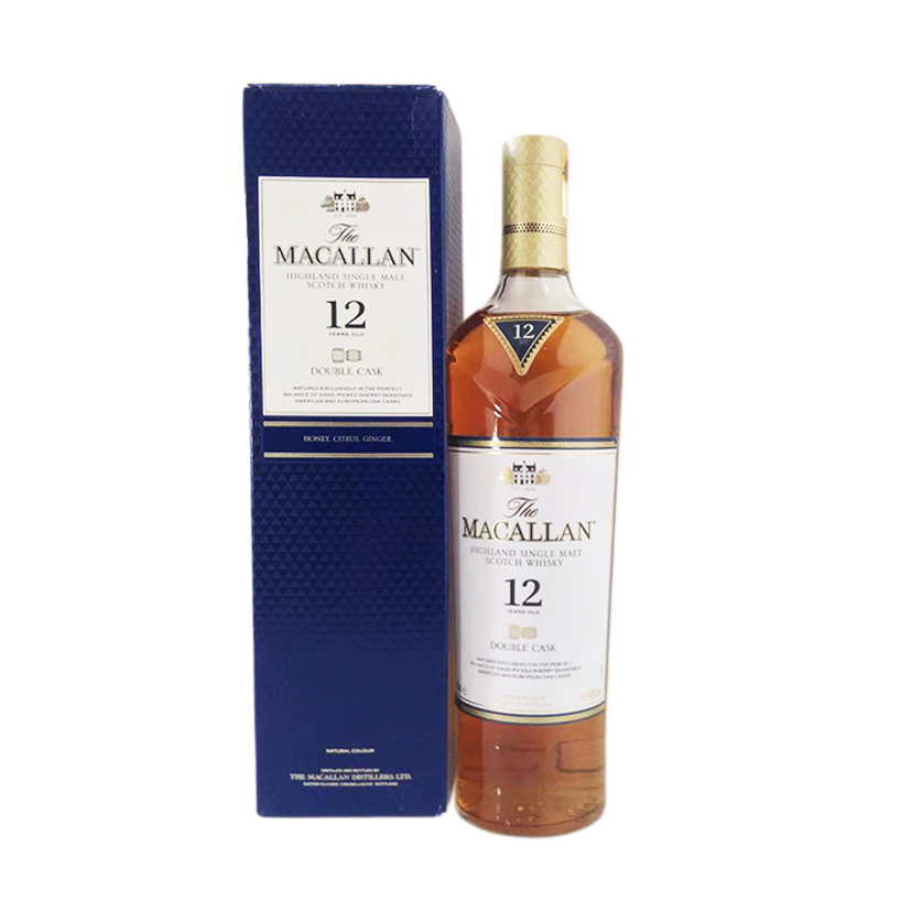 麦卡伦12年蓝钻双雪莉桶Macallan单一麦芽威士忌15年黑钻单桶洋酒 - 图0