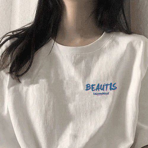 Wenxun pure cotton loose couple short-sleeved T-shirt