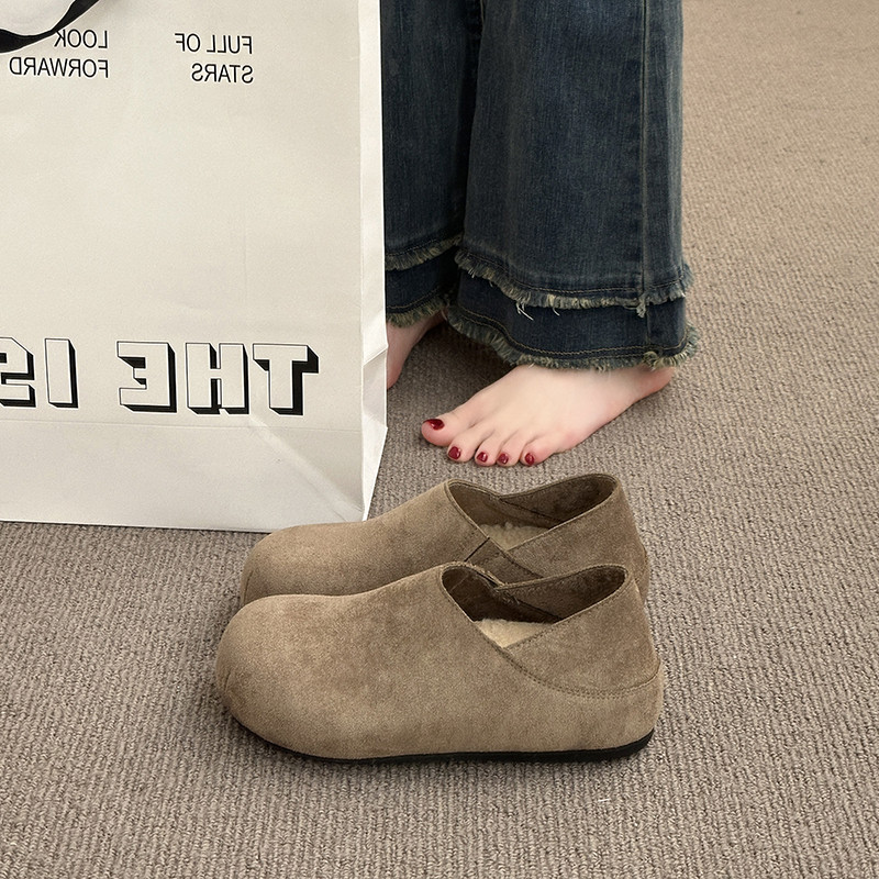 厚底复古加绒保暖勃肯鞋女2025秋冬新款内增高一脚蹬鞋子单鞋棉鞋,淘宝优惠券,粉丝福利购,淘宝优惠卷