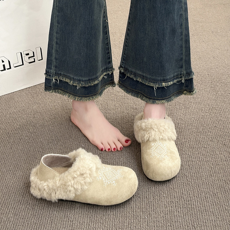 巨好看厚底加绒全包勃肯鞋两穿毛毛鞋女2025新款冬季雪地豆豆棉鞋,淘宝优惠券,粉丝福利购,淘宝优惠卷