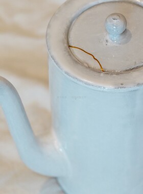 紫砂壶建盏青花瓷器金缮锔瓷壶盖把手杯子盘无痕修复茶杯茶具大漆