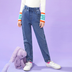 Джинсы детские 衣品天成童装中大童女童秋季新款宽松休闲裤子束脚直筒牛仔裤 Eptison