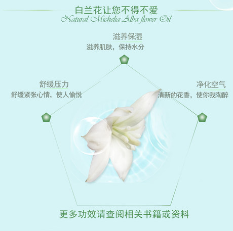 珍恋白兰花精油纯单方天然玉兰花正品美容院控油保湿香薰