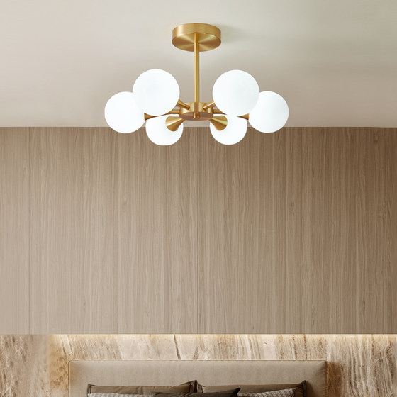 Muting all-copper French-American dining room master bedroom chandelier