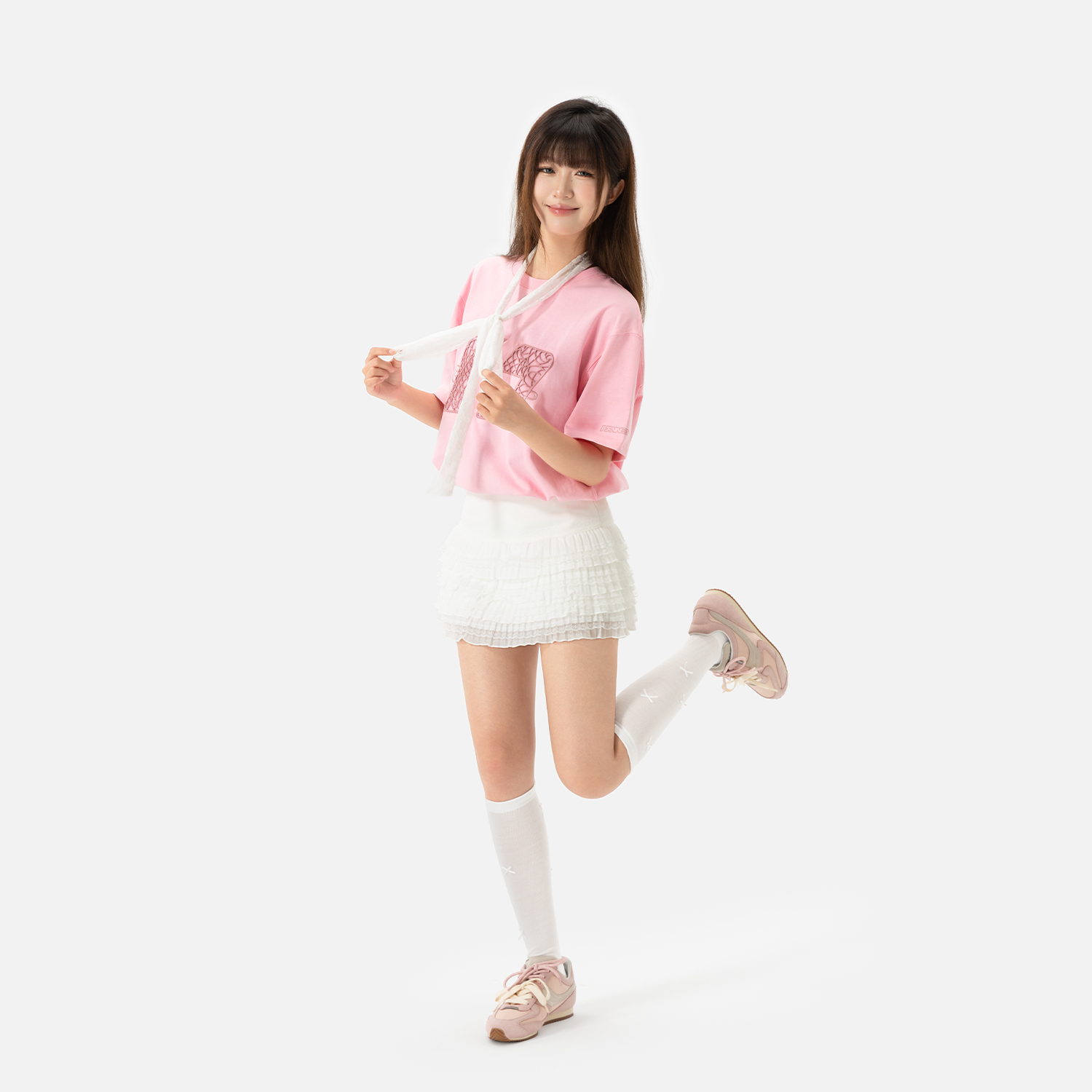 森果果 阿甘鞋/粉色德训鞋2025冬季轻便透气网面复古休闲鞋子女鞋 - 图0