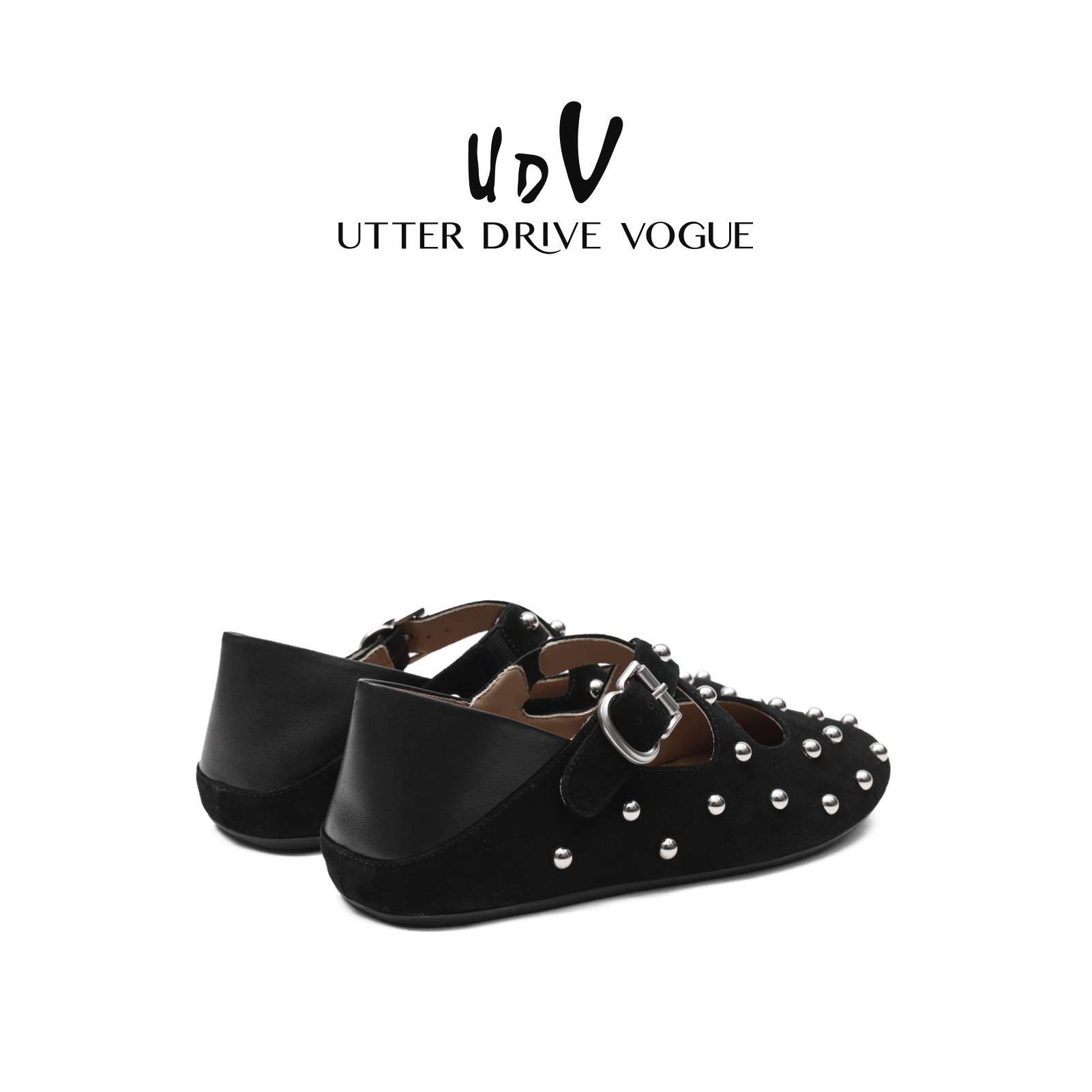 UDV复古法式玛丽珍平底鞋女2026春季新款羊皮柔软单鞋铆钉芭蕾鞋,淘宝优惠券,粉丝福利购,淘宝优惠卷