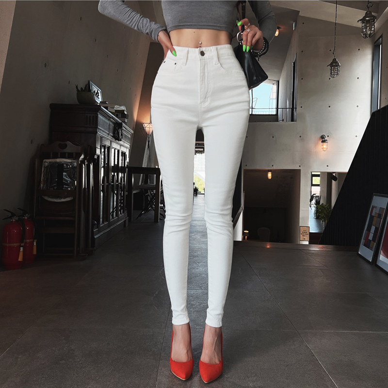 白色打底裤外穿休闲修身小脚裤女经典弹力舒适显瘦小个子长裤
