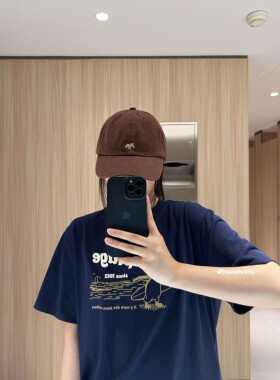 百搭小狐狸刺绣全棉棒球帽子男女